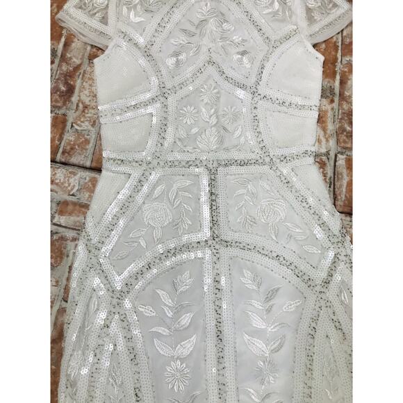 NWOT Lulus Spread Your Shine White Sequin Embroidered Bodycon Dress SZ XS Party - Picture 4 of 8